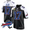Mens Buffalo Bills New York Patch Game Jersey Josh Allen Jersey Black Alternate