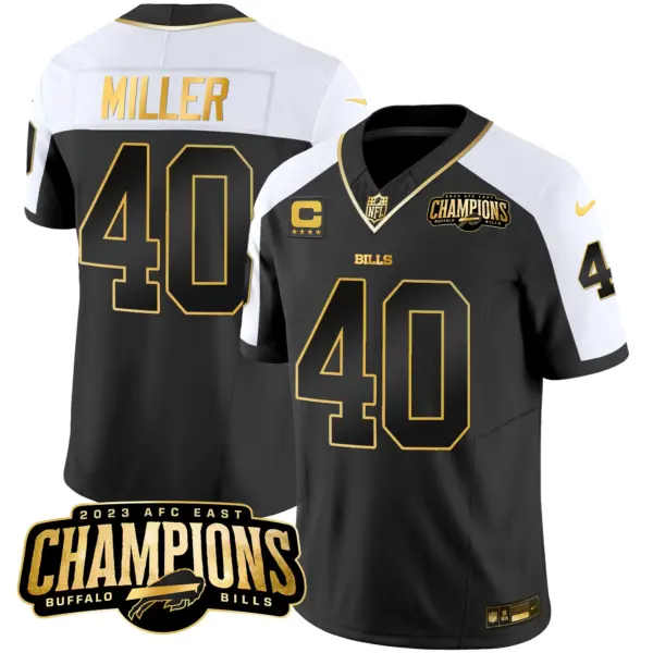 Mens Buffalo Bills 2023 AFC East Champions Patch Gold Vapor Jersey Von Miller Jersey Alternate