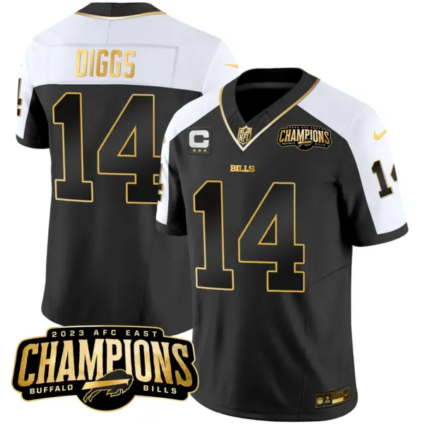 Mens Buffalo Bills 2023 AFC East Champions Patch Gold Vapor Jersey Stefon Diggs Jersey Alternate