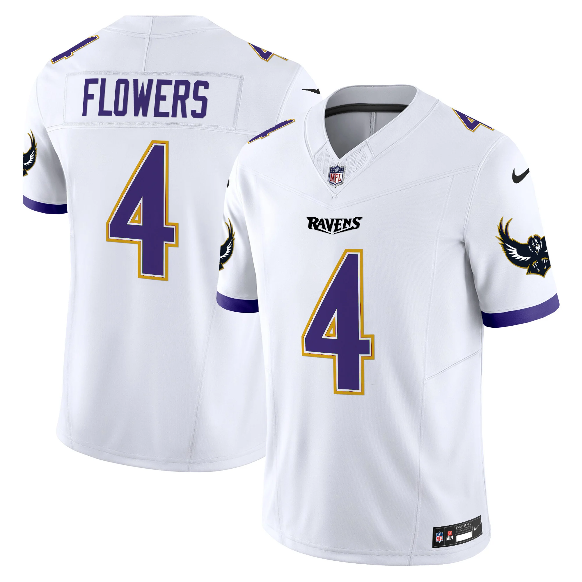 Mens Baltimore Ravens Special Vapor Limited Jersey V2 Zay Flowers Jersey White