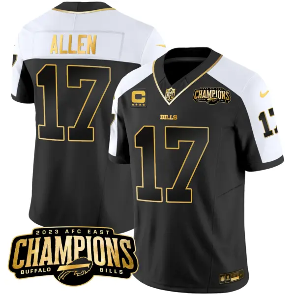 Mens Buffalo Bills 2023 AFC East Champions Patch Gold Vapor Jersey Josh Allen Jersey Alternate