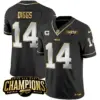 Mens Buffalo Bills 2023 AFC East Champions Patch Gold Vapor Jersey Stefon Diggs Jersey Black Limited