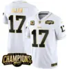 Mens Buffalo Bills 2023 AFC East Champions Patch Gold Vapor Jersey Josh Allen Jersey White Gold