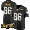 Mens Buffalo Bills 2023 AFC East Champions Patch Gold Vapor Jersey Dalton Kincaid Jersey Black Limited