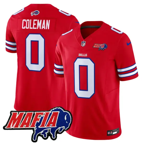 Mens Buffalo Bills 2024 Buffalo Bills Mafia Patch Vapor Limited Jersey Keon Coleman Jersey Red