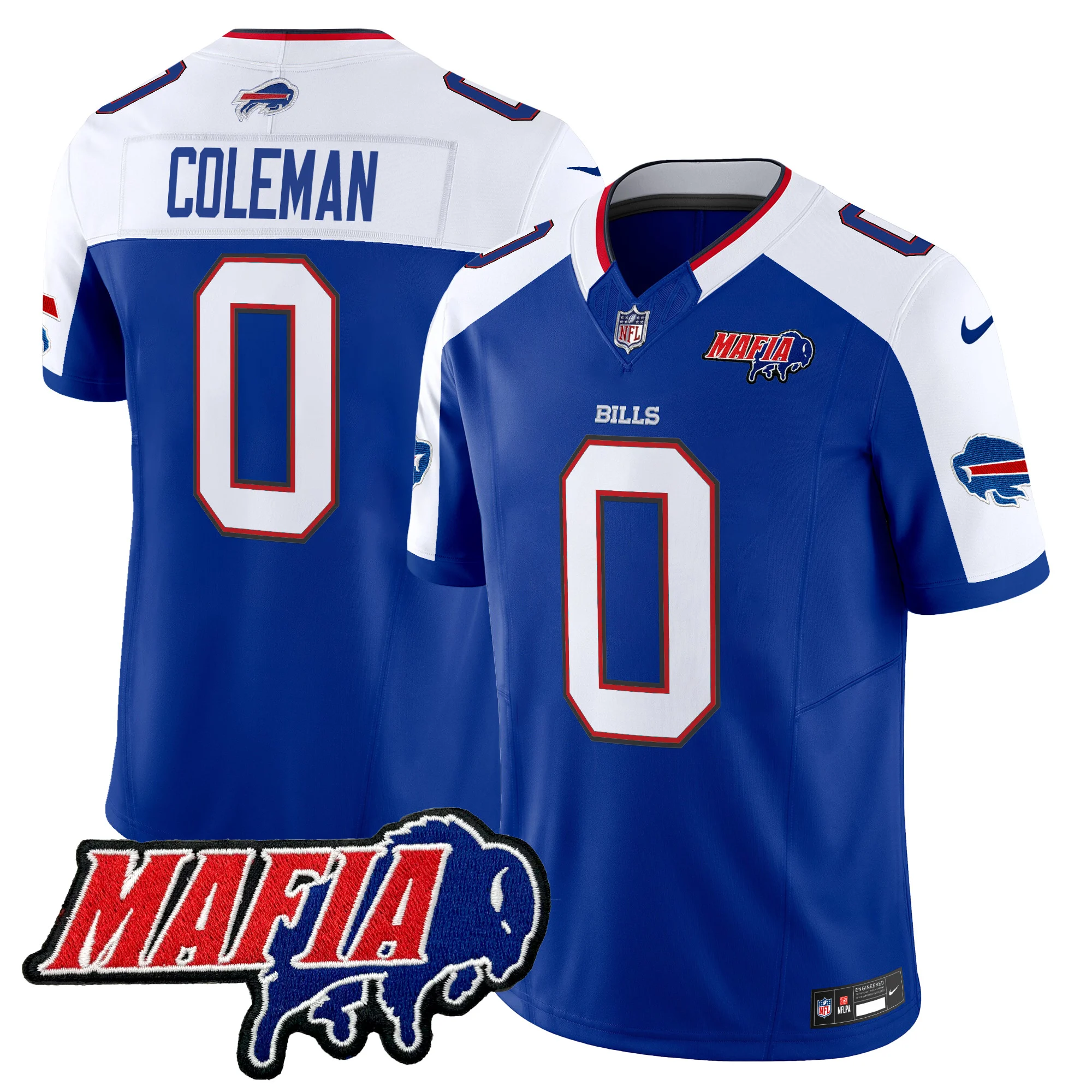 Mens Buffalo Bills 2024 Buffalo Bills Mafia Patch Vapor Limited Jersey Keon Coleman Jersey Royal Altenate
