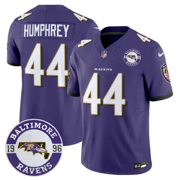Mens Baltimore Ravens Maryland Patch Vapor Limited Jersey Est 1996 Patch Marlon Humphrey Jersey Purple