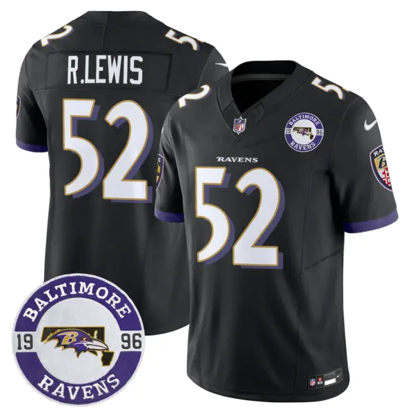 Mens Baltimore Ravens Maryland Patch Vapor Limited Jersey Est 1996 Patch Ray Lewis Jersey Black