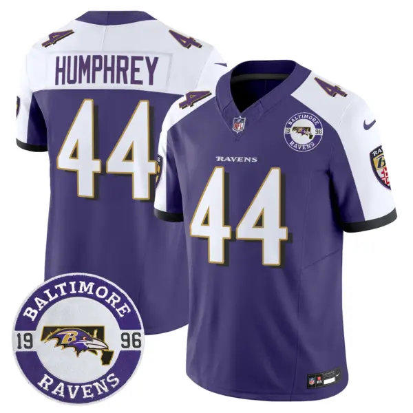 Mens Baltimore Ravens Maryland Patch Vapor Limited Jersey Est 1996 Patch Marlon Humphrey Jersey Purple Alternate