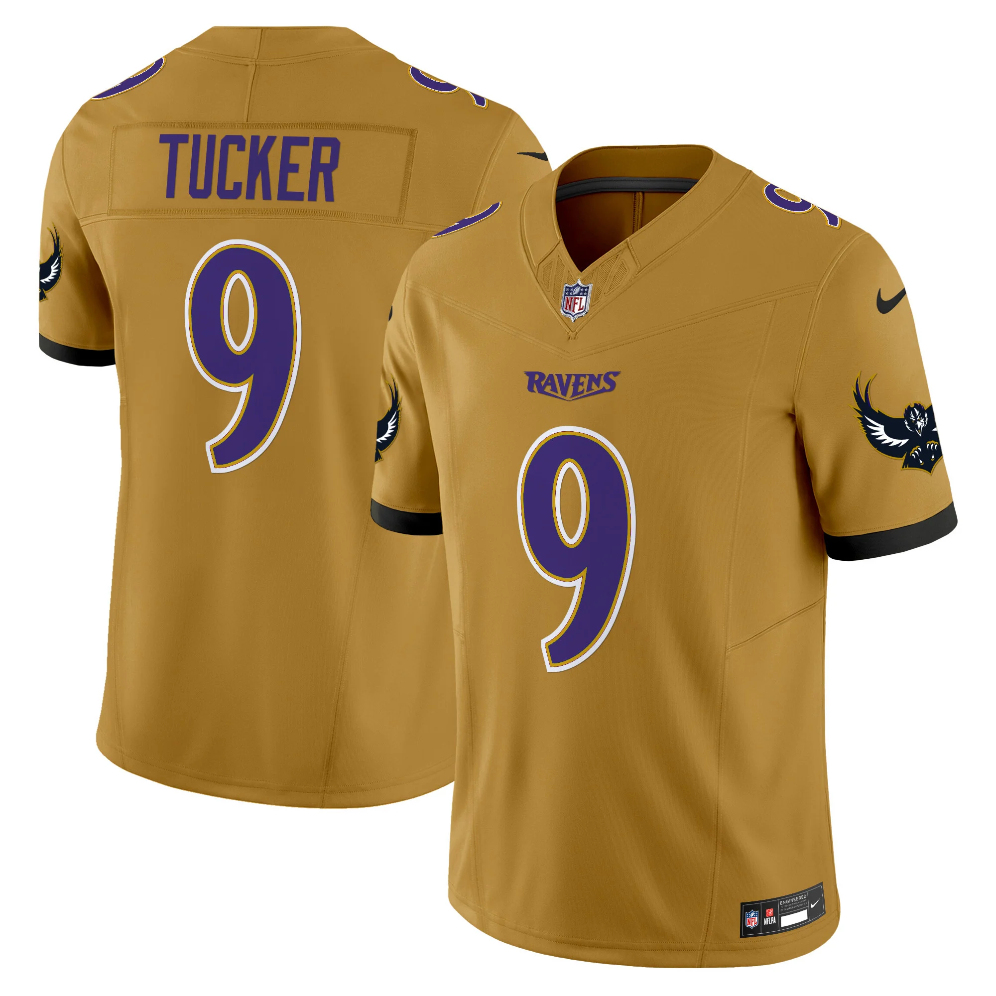 Mens Baltimore Ravens Special Vapor Limited Jersey V2 Justin Tucker Jersey Gold