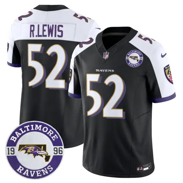 Mens Baltimore Ravens Maryland Patch Vapor Limited Jersey Est 1996 Patch Ray Lewis Jersey Black Alternate