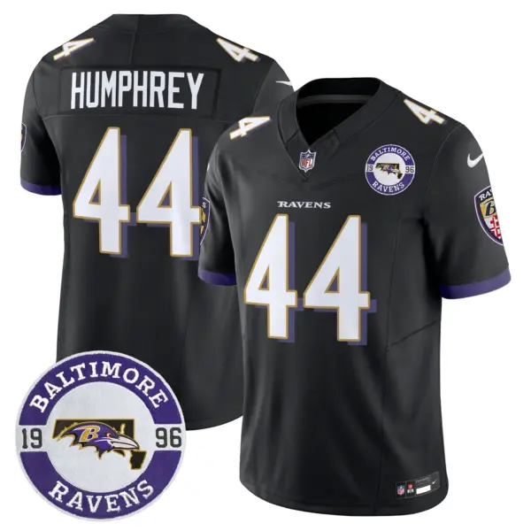 Mens Baltimore Ravens Maryland Patch Vapor Limited Jersey Est 1996 Patch Marlon Humphrey Jersey Black
