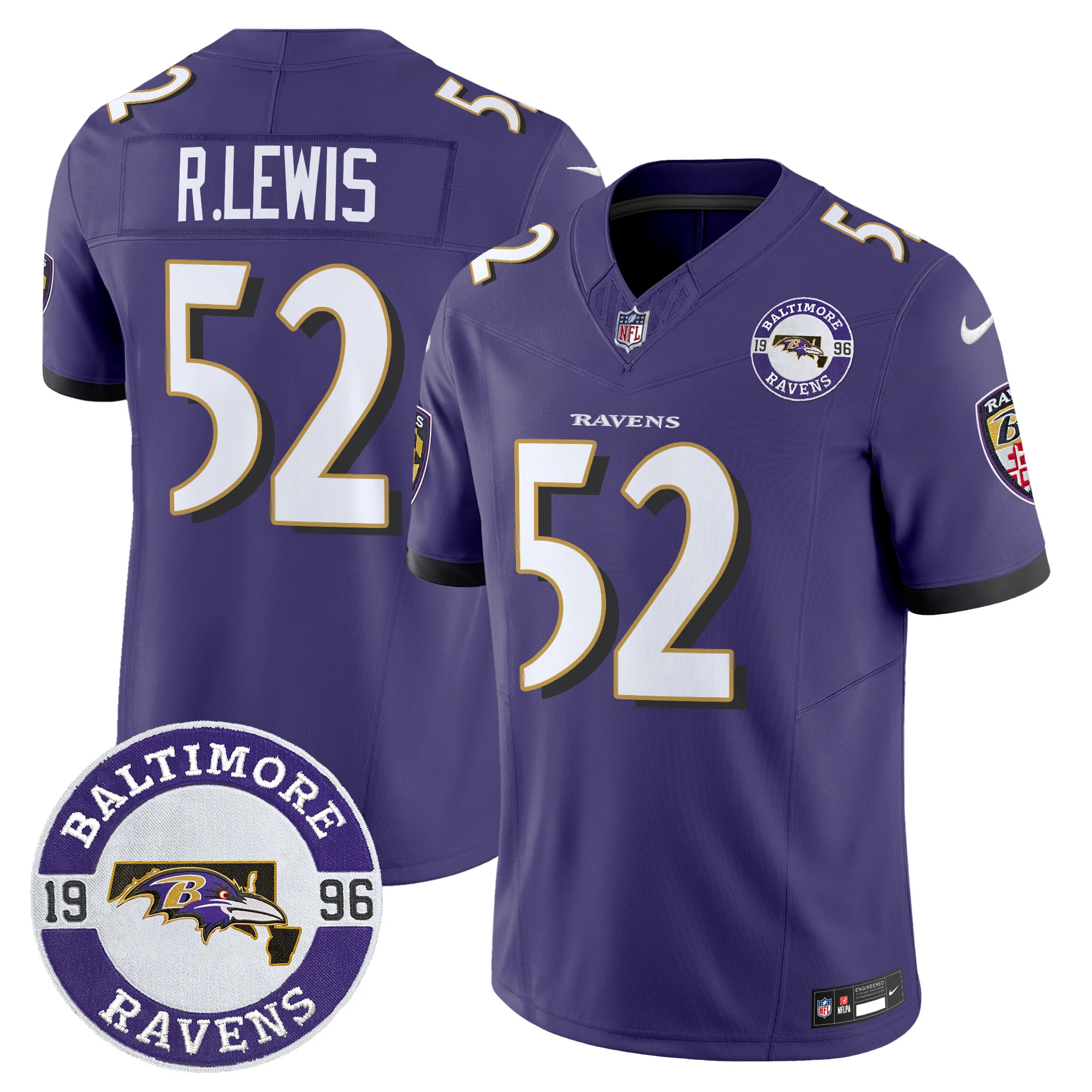 Mens Baltimore Ravens Maryland Patch Vapor Limited Jersey Est 1996 Patch Ray Lewis Jersey Purple