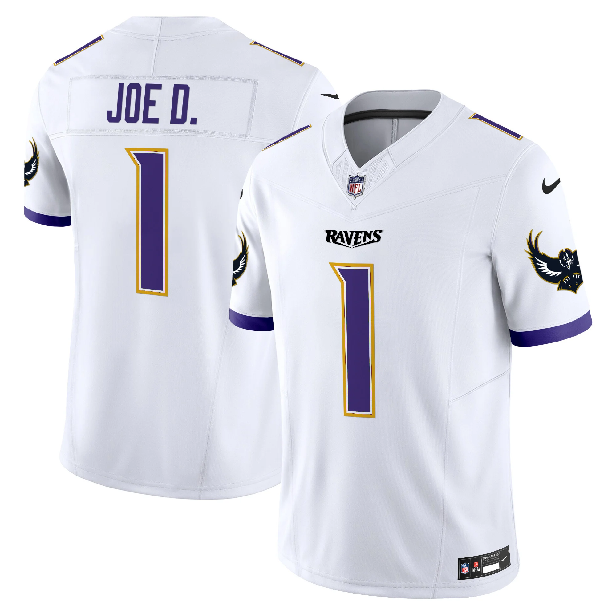 Mens Baltimore Ravens Special Vapor Limited Jersey V2 Joe D Jersey White