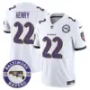 Mens Baltimore Ravens Maryland Patch Vapor Limited Jersey Est 1996 Patch Derrick Henry Jersey White