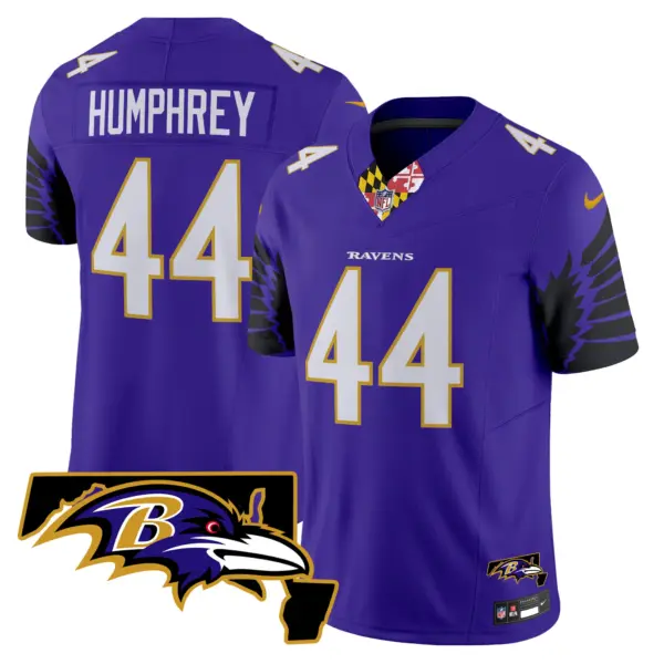Mens Baltimore Ravens Maryland Patch Vapor Limited Jersey V2 Marlon Humphrey Jersey Purple