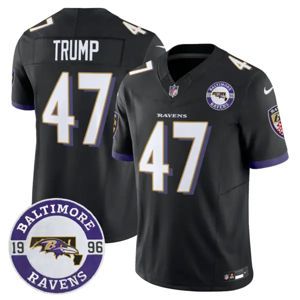 Mens Baltimore Ravens Maryland Patch Vapor Limited Jersey Est 1996 Patch Donald Trump Jersey Black