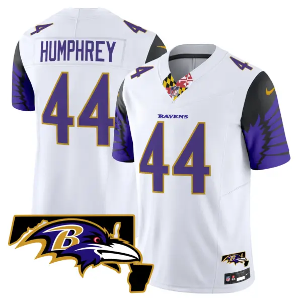 Mens Baltimore Ravens Maryland Patch Vapor Limited Jersey V2 Marlon Humphrey Jersey White