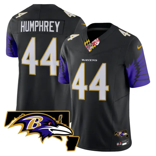 Mens Baltimore Ravens Maryland Patch Vapor Limited Jersey V2 Marlon Humphrey Jersey Black