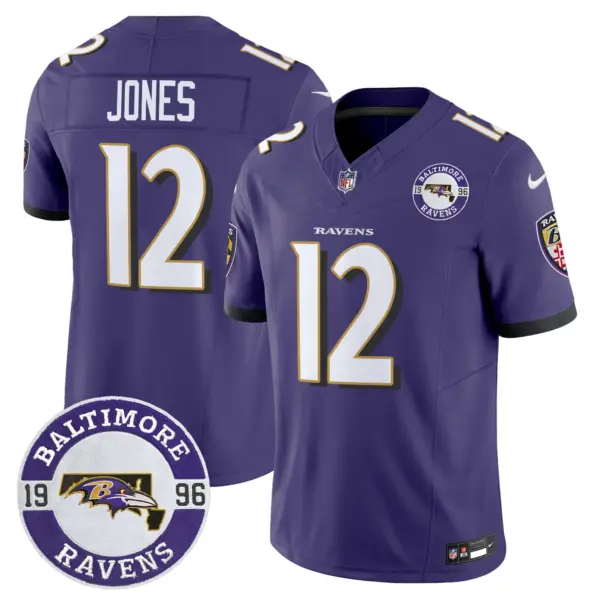 Mens Baltimore Ravens Maryland Patch Vapor Limited Jersey Est 1996 Patch Jacoby Jones Jersey Purple