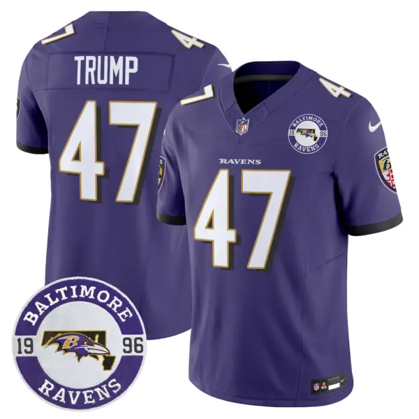 Mens Baltimore Ravens Maryland Patch Vapor Limited Jersey Est 1996 Patch Donald Trump Jersey Purple