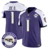 Mens Baltimore Ravens Maryland Patch Vapor Limited Jersey Est 1996 Patch Joe D Jersey Purple Alternate