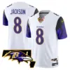 Mens Baltimore Ravens Maryland Patch Vapor Limited Jersey V2 Lamar Jackson Jersey White