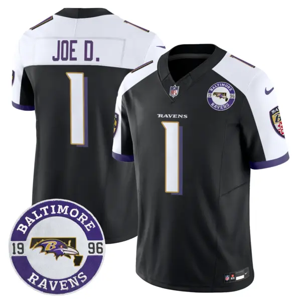 Mens Baltimore Ravens Maryland Patch Vapor Limited Jersey Est 1996 Patch Joe D Jersey Black Alternate