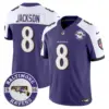 Mens Baltimore Ravens Maryland Patch Vapor Limited Jersey Est 1996 Patch Lamar Jaclson Jersey Purple Alternate