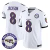 Mens Baltimore Ravens Maryland Patch Vapor Limited Jersey Est 1996 Patch Lamar Jaclson Jersey White