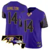 Mens Baltimore Ravens Maryland Patch Vapor Limited Jersey V2 Kyle Hamilton Jersey Purple Limited