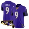 Mens Baltimore Ravens Maryland Patch Vapor Limited Jersey V2 Justin Tucker Jersey Purple