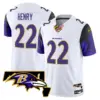 Mens Baltimore Ravens Maryland Patch Vapor Limited Jersey V2 Derrick Henry Jersey White