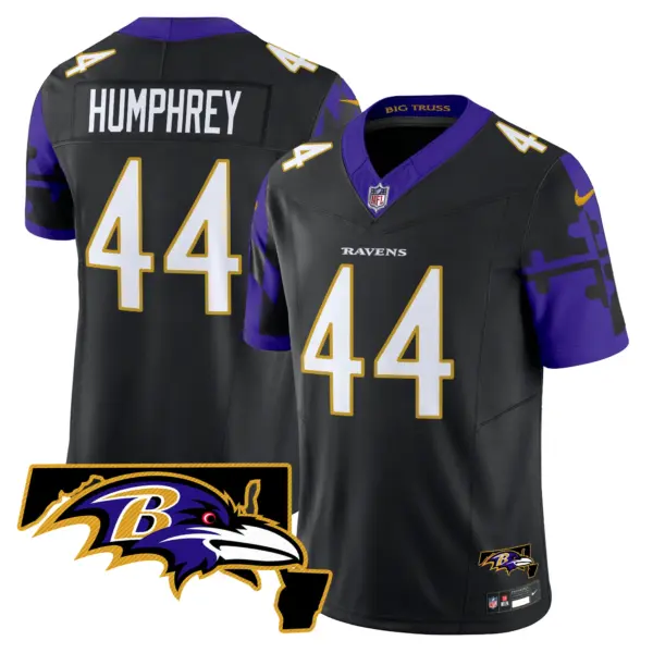 Mens Baltimore Ravens Maryland Flag Map Patch Vapor Limited Jersey Marlon Humphrey Jersey Black