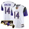 Mens Baltimore Ravens Maryland Patch Vapor Limited Jersey V2 Kyle Hamilton Jersey White