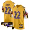 Mens Baltimore Ravens Maryland Flag Game Jersey Derrick Henry Jersey Gold