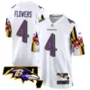 Mens Baltimore Ravens Maryland Flag Game Jersey Zay Flowers Jersey White