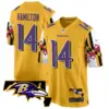 Mens Baltimore Ravens Maryland Flag Game Jersey Kyle Hamilton Jersey Gold