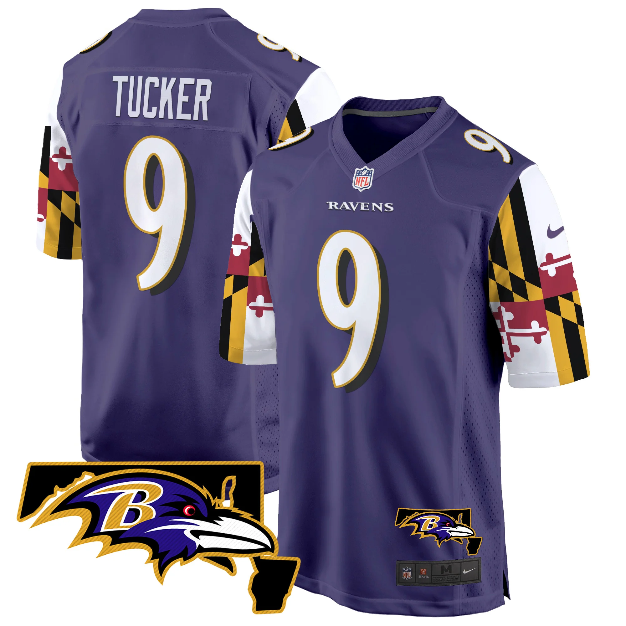 Mens Baltimore Ravens Maryland Flag Game Jersey Justin Tucker Jersey Purple