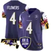 Mens Baltimore Ravens Joe D Jacoby Patch Vapor Limited Jersey V2 Zay Flowers Jersey Purple