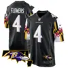 Mens Baltimore Ravens Maryland Flag Game Jersey Zay Flowers Jersey Black