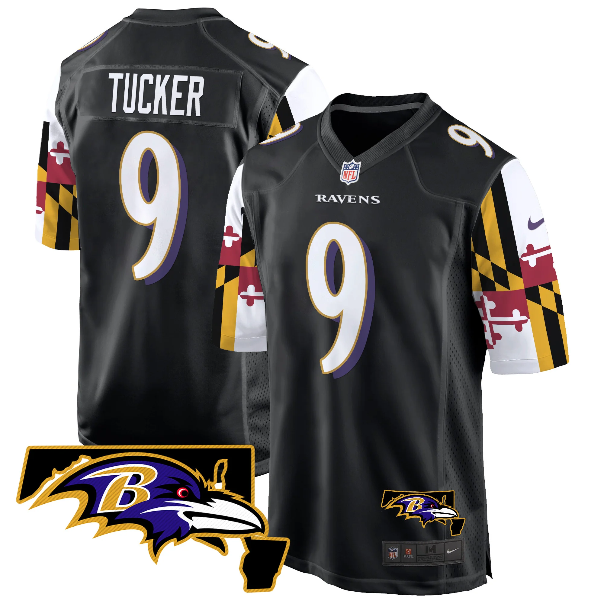 Mens Baltimore Ravens Maryland Flag Game Jersey Justin Tucker Jersey Black