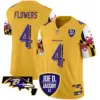Mens Baltimore Ravens Joe D Jacoby Patch Vapor Limited Jersey V2 Zay Flowers Jersey Gold