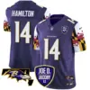 Mens Baltimore Ravens Joe D Jacoby Patch Vapor Limited Jersey V2 Kyle Hamilton Jersey Purple