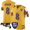 Mens Baltimore Ravens Joe D Jacoby Patch Vapor Limited Jersey V2 Lamar Jackson Jersey Gold