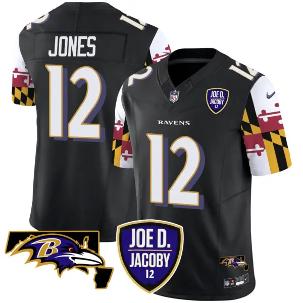 Mens Baltimore Ravens Joe D Jacoby Patch Vapor Limited Jersey V2 Jacoby Jones Jersey Black