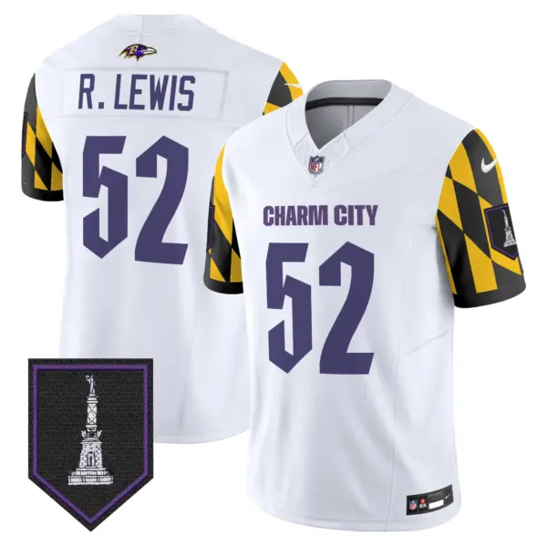 Mens Baltimore Ravens City Edition Patch Vapor Limited Jersey Ray Lewis Jersey White