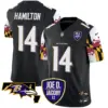 Mens Baltimore Ravens Joe D Jacoby Patch Vapor Limited Jersey V2 Kyle Hamilton Jersey Black