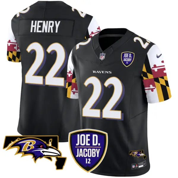 Mens Baltimore Ravens Joe D Jacoby Patch Vapor Limited Jersey V2 Derrick Henry Jersey Black