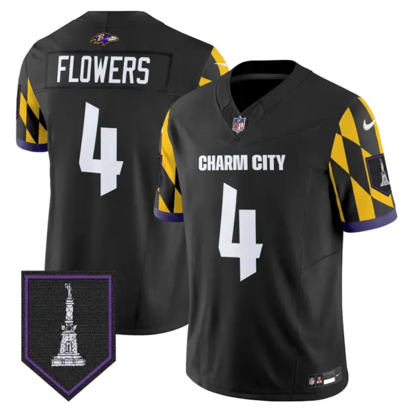 Mens Baltimore Ravens City Edition Patch Vapor Limited Jersey Zay Flowers Jersey Black